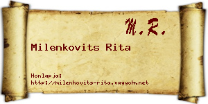 Milenkovits Rita névjegykártya